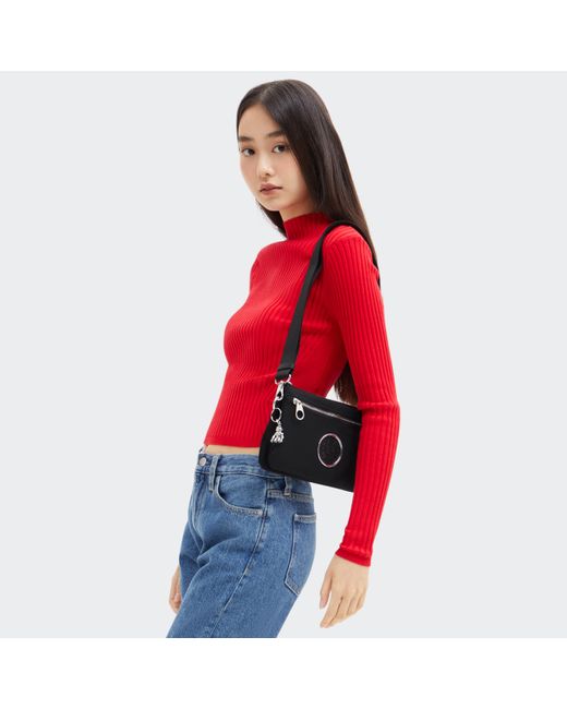 Kipling Black Crossbody Bag Riri Zip Glorious Copper Small
