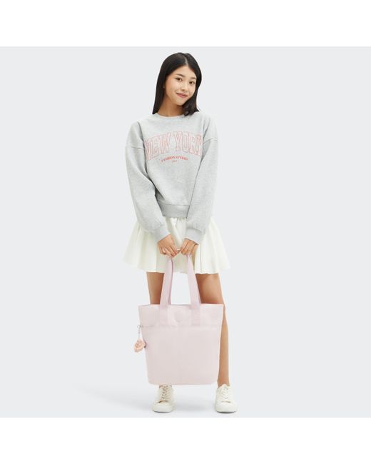Kipling Pink Tote Hanifa Shine Large