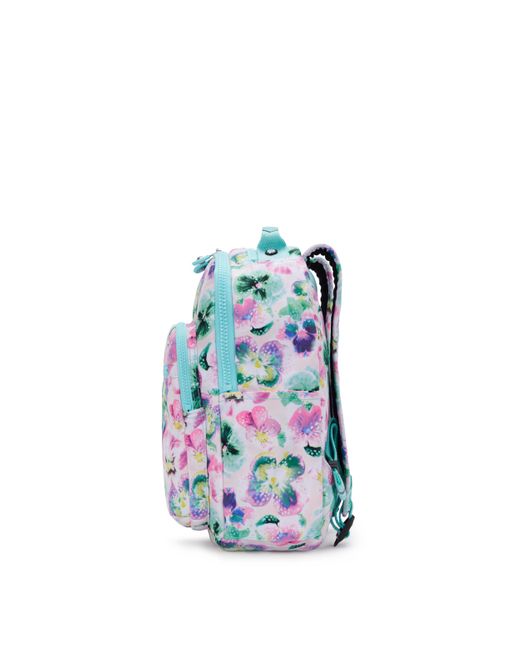 Kipling Blue Backpack Seoul S Aqua Blossom Small