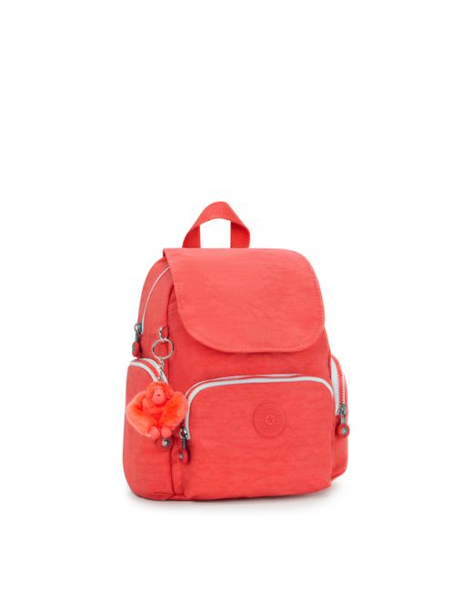 Kipling Red Backpack City Zip Mini Almost Coral Small