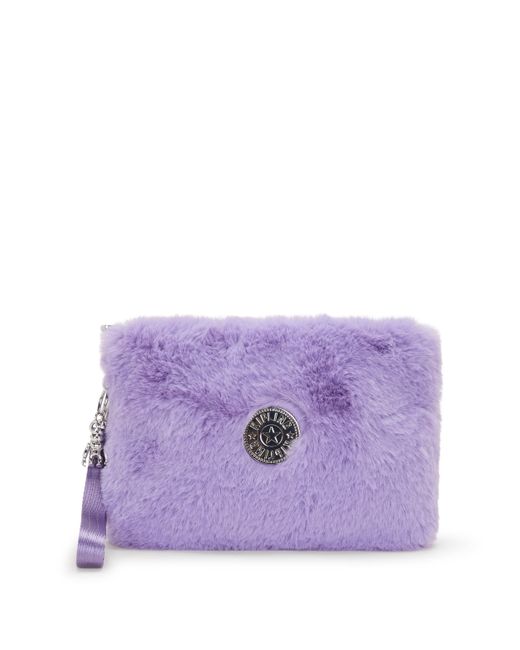 Kipling Purple Pouch Fancy Soft Fur Lilac Large