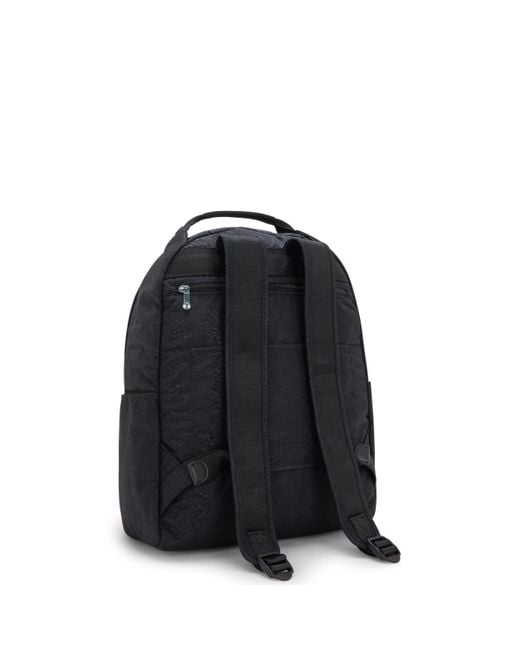 Kipling Black Backpack Micah Python Embossed Medium 60% Polyamide, 40% Recycled Polyamide