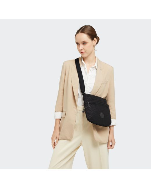 Kipling White Crossbody Bag Arto Signature Emb Medium 100% Polyamide