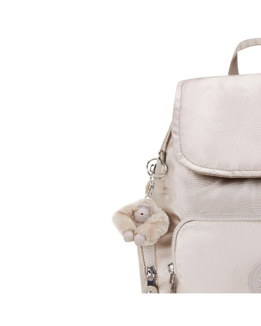 Kipling White Backpack City Zip S Metallic Glow Small