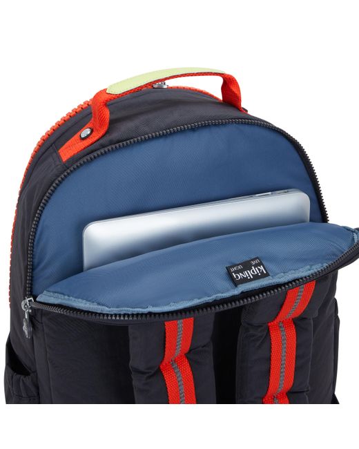 Kipling Blue Backpack Bold Seoul Lap Iron Bold Zip Large