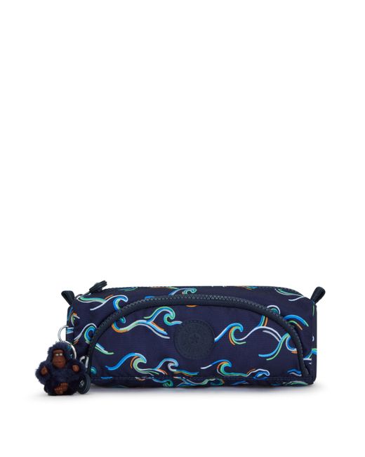 Kipling Pink Pouch Cute Aqua Blossom Medium 100% Recycled Polyester