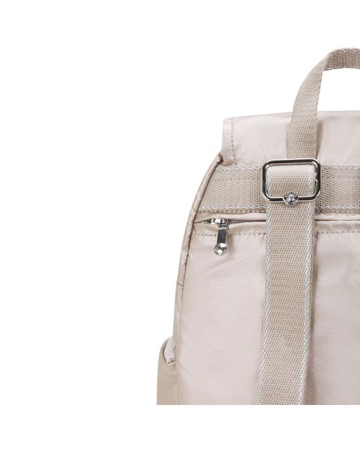Kipling White Backpack City Zip S Metallic Glow Small
