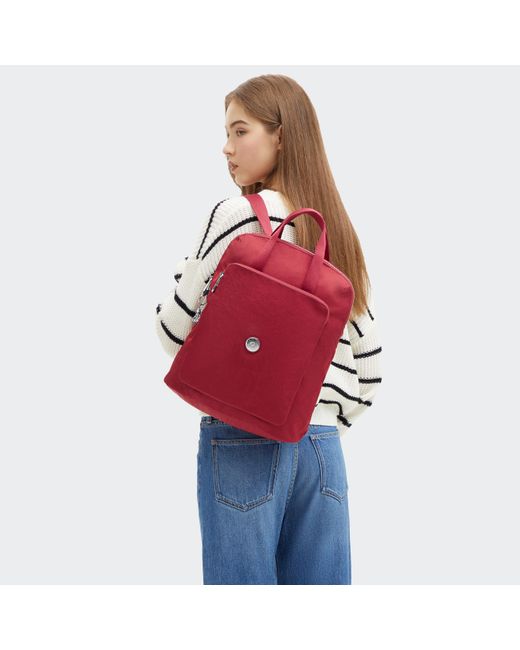 Kipling Red Backpack Kazuki Wine Medium