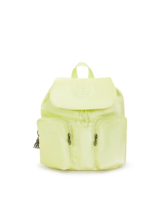 Kipling Yellow Backpack Anto S Bright Sun Glam Small 70% Polyamide, 30% Polyurethane
