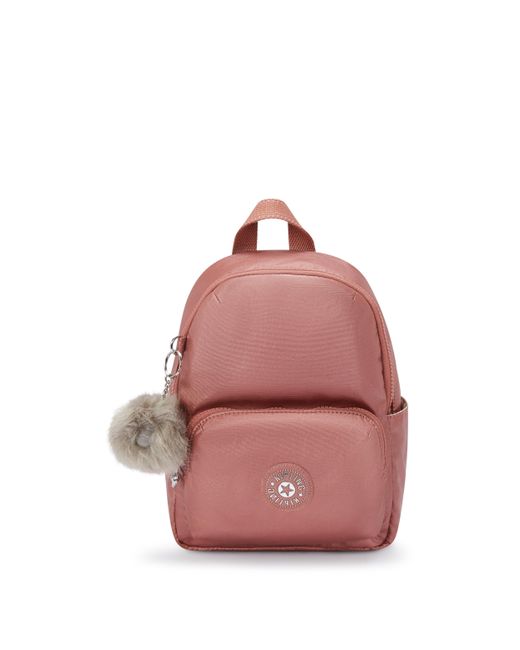 Kipling Pink Backpack Zinna Metallic Maple Small