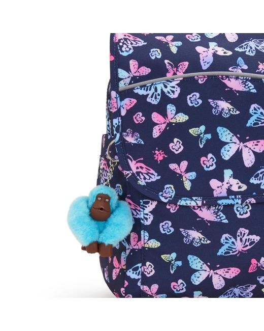 Kipling Blue Backpack Codie M Butterfly Fun Medium