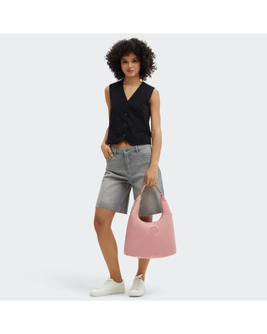 Kipling Pink Shoulder Bag Eanna Zip Rose Spice Medium
