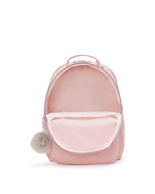 Kipling Pink Backpack Seoul Lap Blush Metallic Large