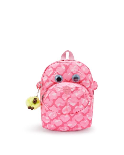 Kipling Pink Backpack Faster Adorable Hearts Small