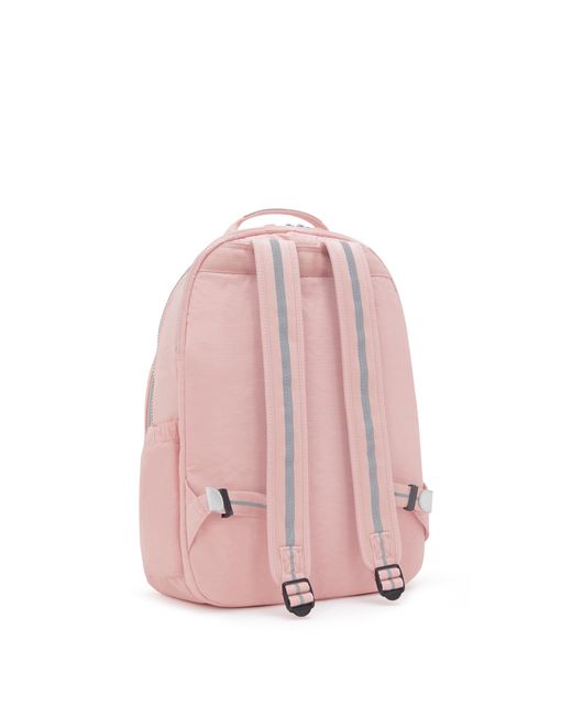 Kipling Pink Backpack Seoul Lap Blush Metallic Large