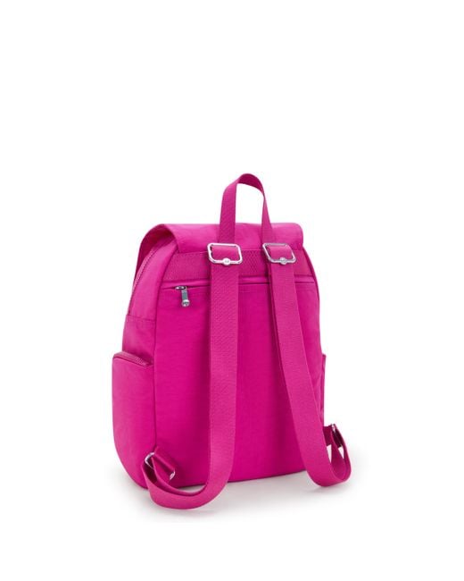 Kipling Pink Backpack City Zip S Pearl Jacquard Small