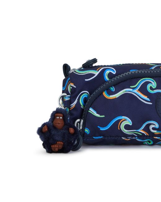 Kipling Pink Pouch Cute Aqua Blossom Medium 100% Recycled Polyester