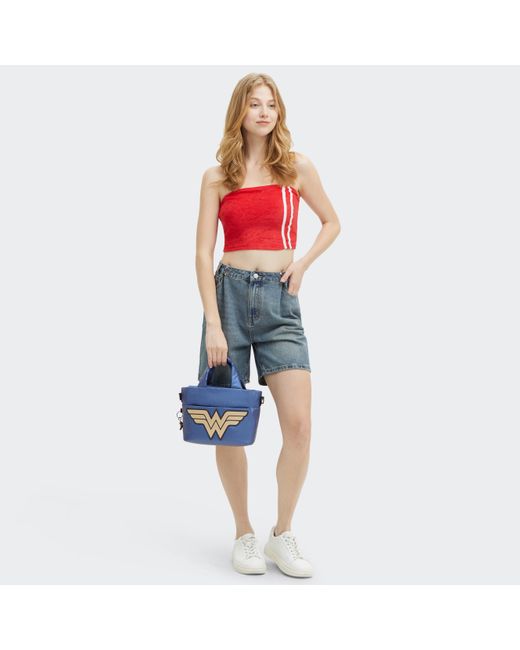 Kipling Blue Shoulder Bag Minta P Wonder Small 64% Polyamide, 36% Polyurethane