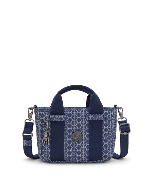 Kipling Blue Shoulder Bag Ritta Mini Signature Denim Small