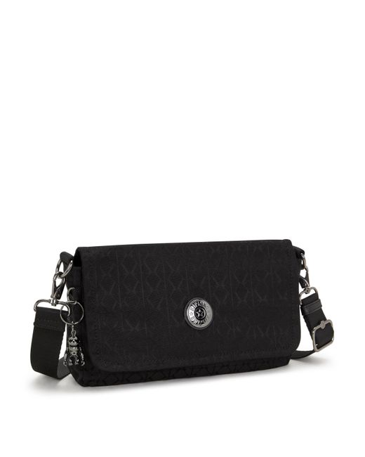 Kipling Black Shoulder Bag Aras Up Sign Jacquard Small