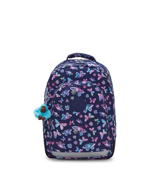 Kipling Blue Backpack Class Room Butterfly Fun Large