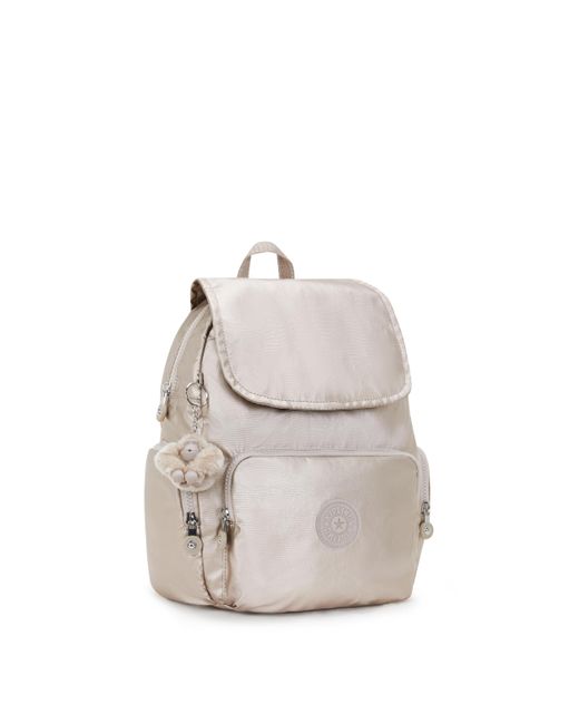 Kipling White Backpack City Zip S Metallic Glow Small