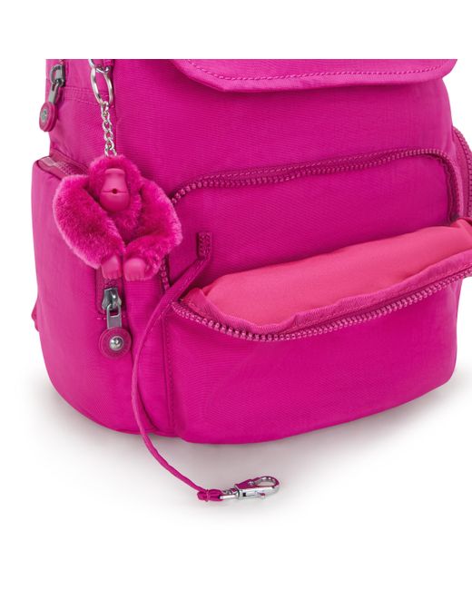 Kipling Pink Backpack City Zip S Pearl Jacquard Small