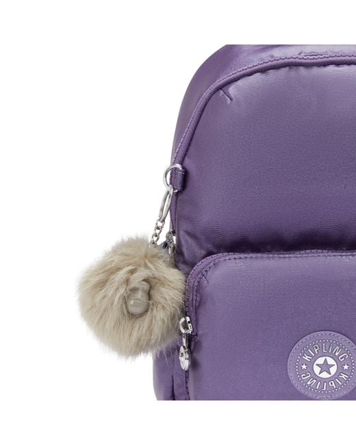 Kipling Purple Backpack Zinna Metallic Mauve Small