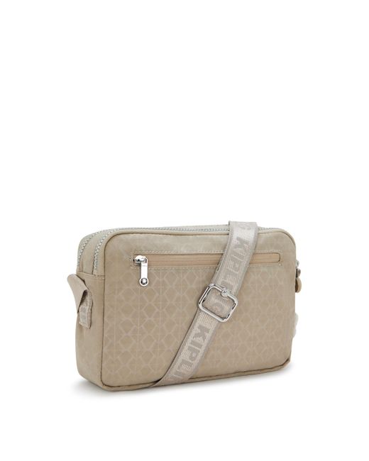 Kipling Gray Crossbody Bag Abanu M Zip Glorious Beige Silver Medium