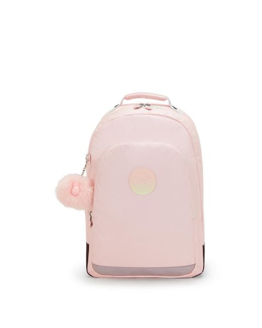 Kipling Pink Backpack Class Room Blush Metallic Large