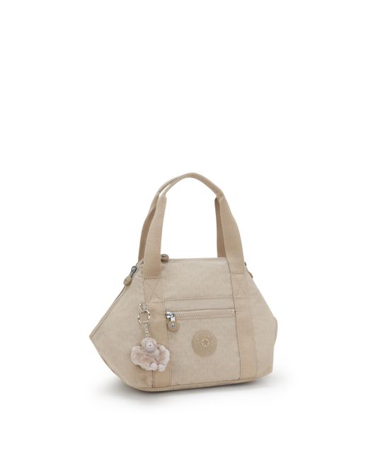 Kipling Gray Shoulder Bag Art Mini Signature Beige Embossed Small