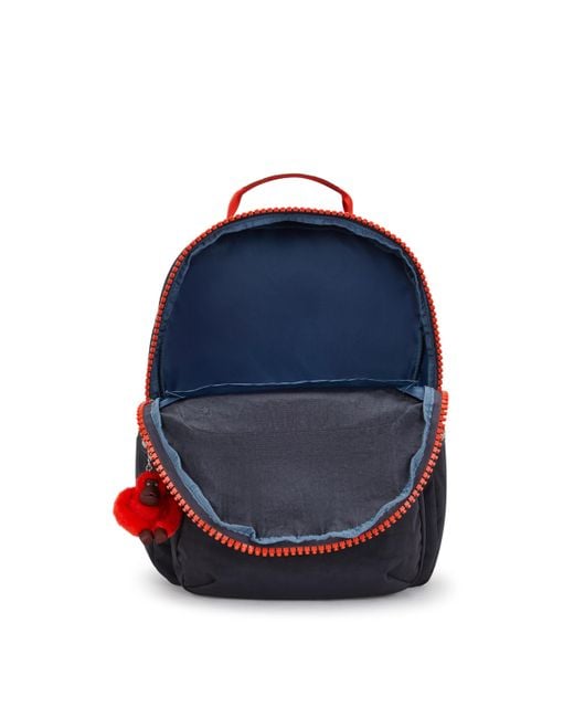 Kipling Blue Backpack Bold Seoul Lap Iron Bold Zip Large