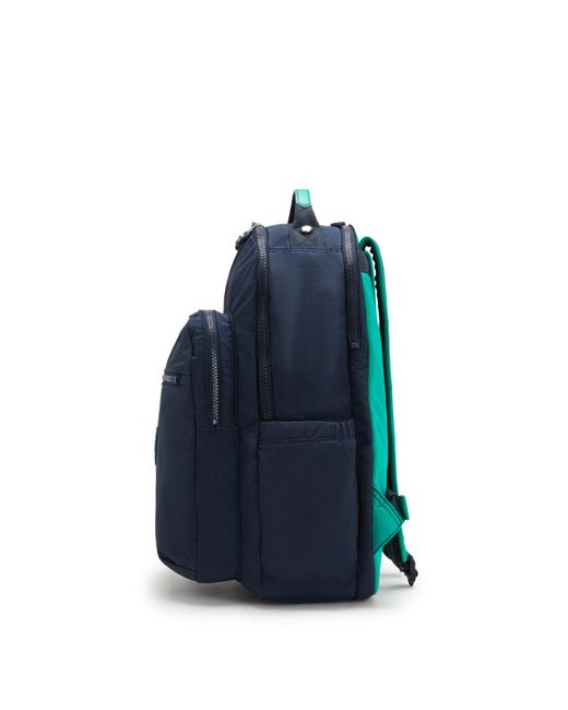 Kipling Blue Backpack Seoul Lap Bottle Combo Large