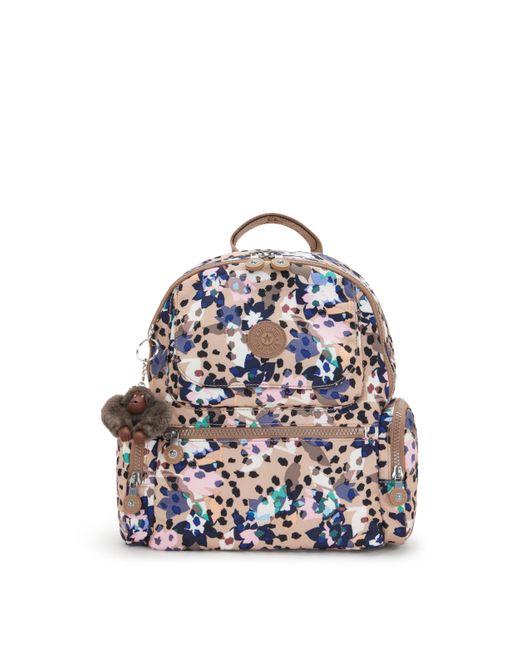 Kipling Blue Backpack Matta Autumn Blossoms Medium