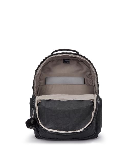 Kipling Blue Backpack Seoul Noir Large 100% Polyamide