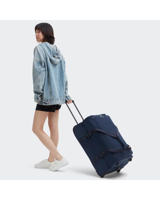 Kipling Blue Medium Wheeled Duffle
