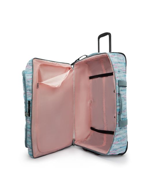 Kipling Blue Wheeled luggage Aviana L Palmtree Leaves Large