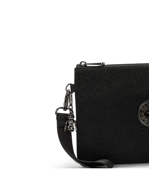 Kipling Black Pouch Fancy Cosmic Quilt Large