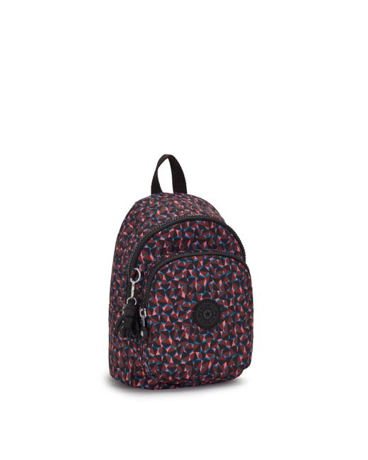 Kipling Purple Backpack New Delia Compact Happy Squares Print Small