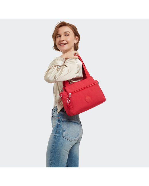 Kipling Red Shoulder Bag Elysia Party Pink Medium