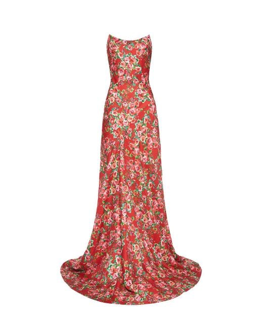 Markarian Red Tallulah Floral Gown