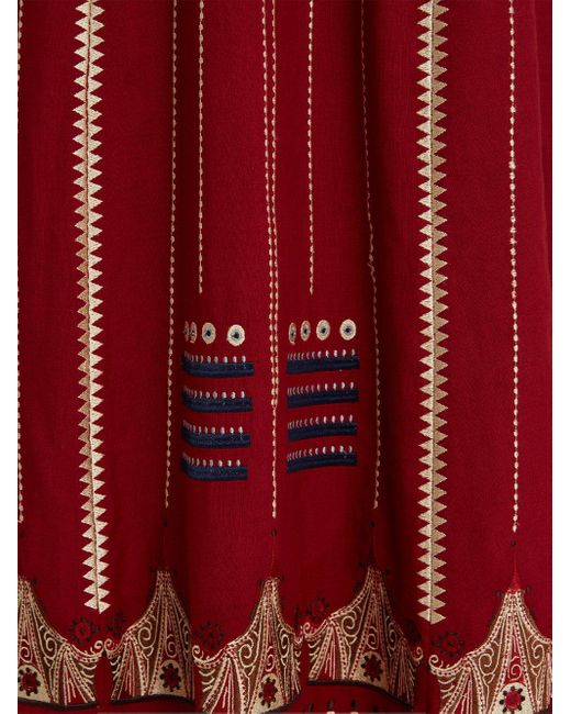Emporio Sirenuse Red Camille Samarcanda Skirt