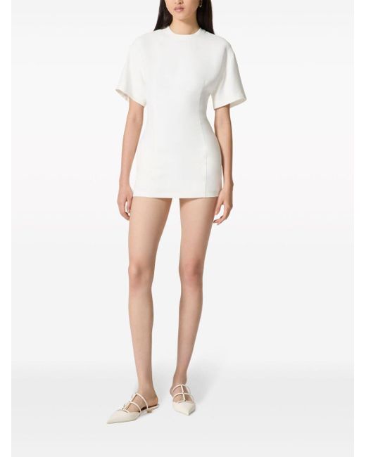 Valentino White Crepe Couture Minidress