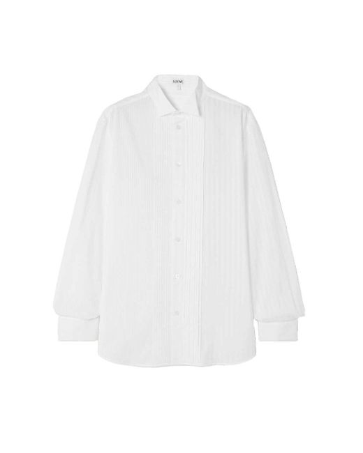 Loewe White Pleated Button-down Shirt