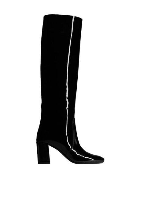 Saint Laurent Black Who Patent Boots