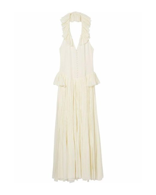 Khaite Maryam Open-back Ruffled Silk Maxi Dress in White | Lyst