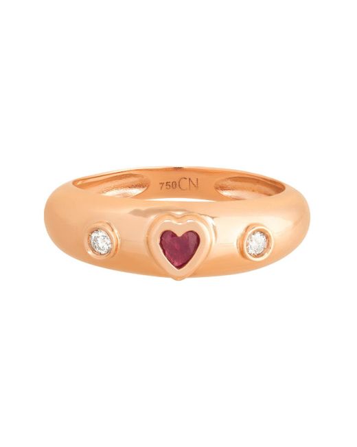 Carolina Neves Pink Ruby Heart Ring