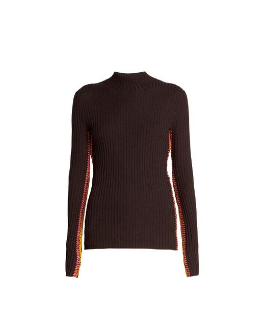 Chloé Fitted Mock-neck Sweater in Brown 
