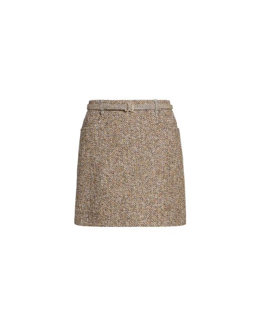 Chloé Natural Belted Tweed Miniskirt