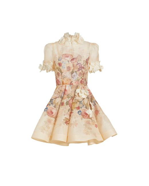 Zimmermann White Lift Off Flower Mini Dress